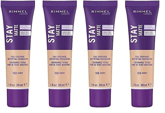 Rimmel Stay Matte Liquid Foundation, Ivory, 1 Fl Oz, 2 Count (Pack of 2)-VivaGrace Women