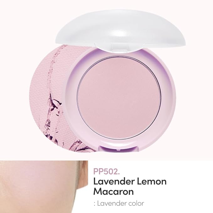 ETUDE Lovely Cookie Blusher #PP502 Lavender Lemon Macaron 4g | Glowing & Natural Powder Blush with Long-Lasting Sebum Control | Easy Application | Puffy Cushion for a Lovely Makeup Look-VivaGrace Women