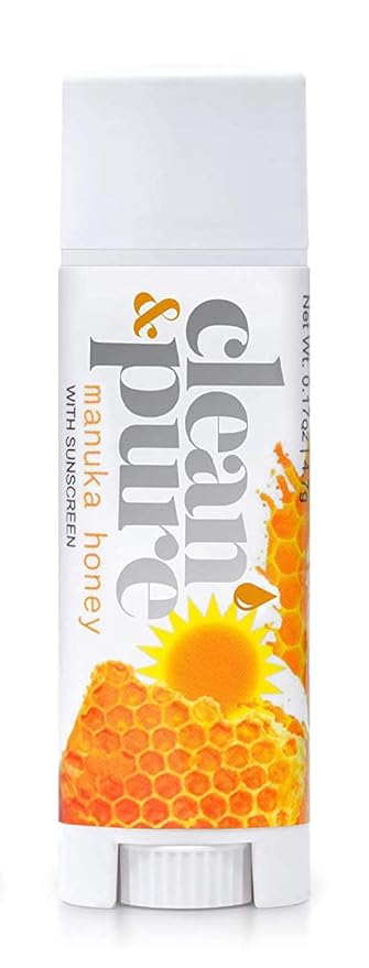 Lip Balm Singles (Manuka Honey with Sunscreen) 100% Natural Beeswax, Vitamin E Oil | Olive Oil Based Treatment for Dry, Chapped Lips | Made in Australia…-VivaGrace Women