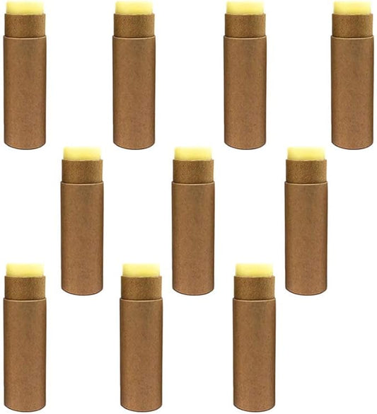 10 Pcs 1oz Cardboard Lip Balm Tubes Kraft Paper Lipstick Tube Empty Lip Gloss Containers Refillable Chapstick Container Round Paper Solid Tube for DIY Cosmetic Samples Lotion Deodorant,Brown-VivaGrace Women
