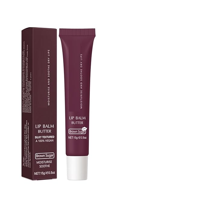 6 Color Hydrating Lip Butter Balm, Moisturizing Lip Repair, Lightweight Nourished Lip Glossy Christmas for Women (03 Brown Sugar)-VivaGrace Women