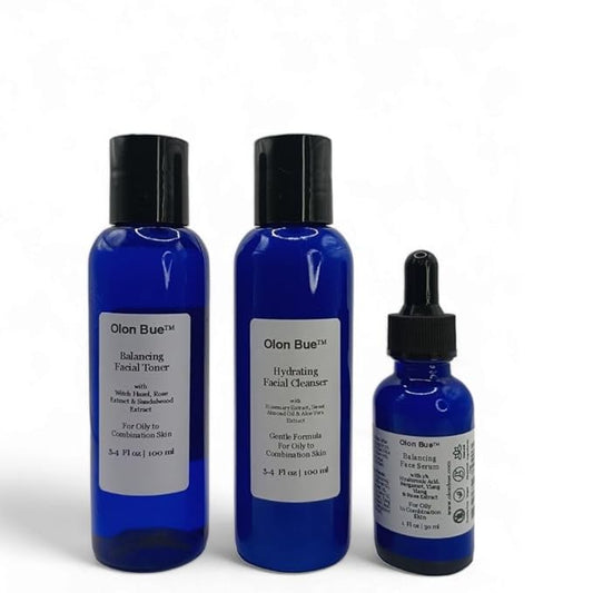 Daily Balancing Skincare Set (3 Pcs) Gift Set, Cleanser, Toner, Serum, Hyaluronic Acid, RoseExtract, Acne Prone Skin Soothing, Regenerating, Hydrating, Anti Aging Skin Care Routine, Vegan-VivaGrace Women