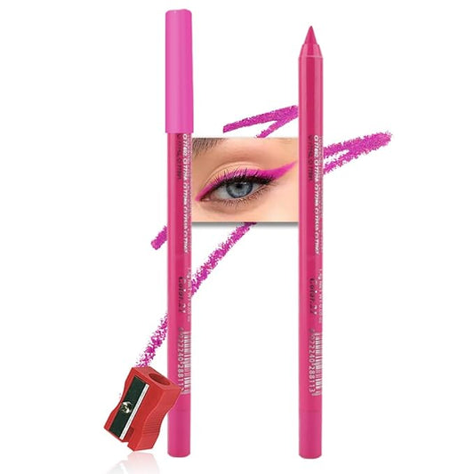 evpct Rose Red Gel Eyeliner Pencil for Women Waterline Waterproof Smudge Proof Eye Makeup Liners, Red Mascara Eye Liner Gel Liner Eyeliner with Sharpener delineador de ojos contra el agua 21
