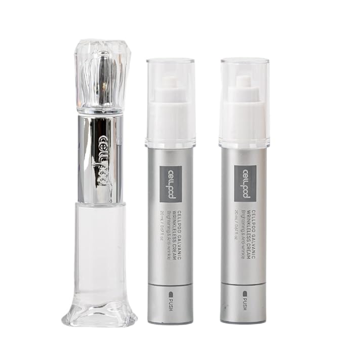 Wrinkleless Perfector & Galvanic Wrinkleless Cream - Galvanic Facial Vibration device with Eye Cream Cream 2 ea. (0.68 fl. oz. for each) - for Anti-Aging, Anti-Wrinkle, and Eye Brightening-VivaGrace Women