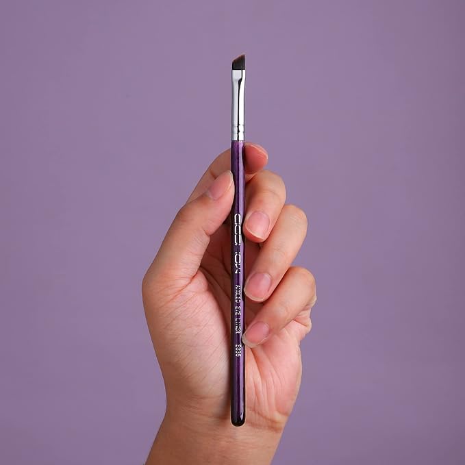 Eyeliner Brush Fine Angled - PRO Precision Gel Eye Liner Makeup Brush -Ultra Thin Slanted Flat Angle - Premium Cruelty Free Synthetic Bristles (E835 Purple)-VivaGrace Women