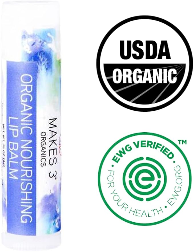 Lip Balm - Organic Natural USDA Certified 100% - Accelerates Healing - Unscented Moisturizing Balm Stick - Prevent Dry Cracked Lips - Hand-Crafted in Santa Barbara, California - 4 Pack Never Run Out-VivaGrace Women