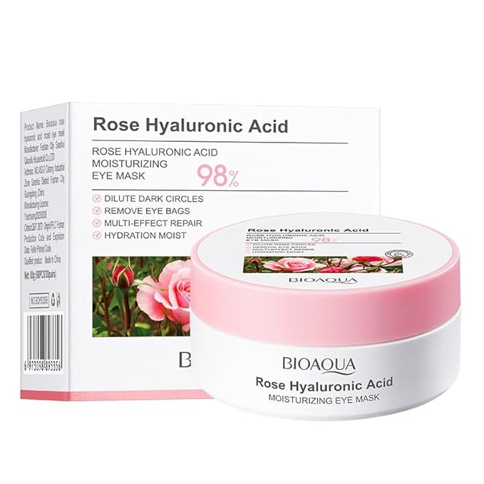 60PCS/30pairs Rose Hyaluronic Acid Moist Eye Mask Nourishing Eye Mask Hydrating Moisturizing Nourishing Eye Zone Eye Mask 80g-VivaGrace Women
