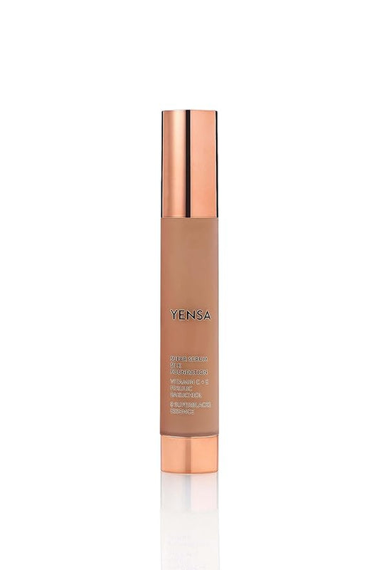 YENSA Super Silk Foundation - Full Coverage, Age-defying complex of Vitamin C, E, Ferulic, and Bakuchiol Oil (Deep 1) 1.0 fl oz-VivaGrace Women