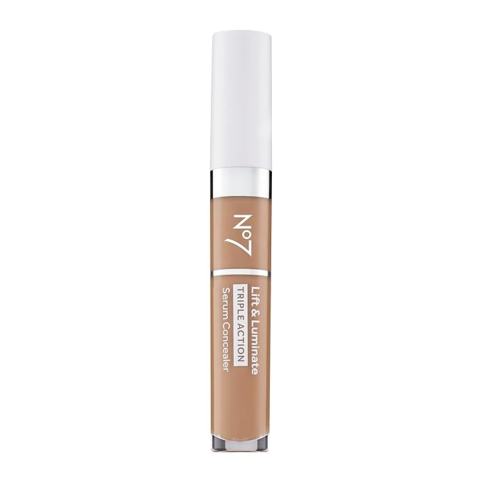 No7 Lift & Luminate Triple Action Serum Concealer - Truly Medium - Anti Aging Liquid Concealer Makeup for Blemishes & Dark Circles - Medium to Full Coverage Concealer for Face (8ml)-VivaGrace Women