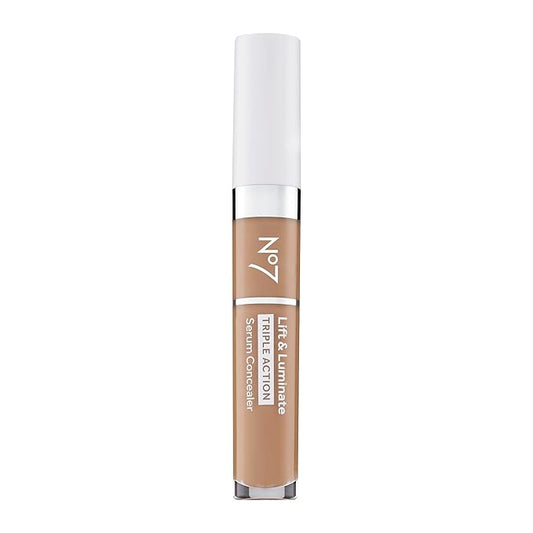 No7 Lift & Luminate Triple Action Serum Concealer - Truly Medium - Anti Aging Liquid Concealer Makeup for Blemishes & Dark Circles - Medium to Full Coverage Concealer for Face (8ml)-VivaGrace Women