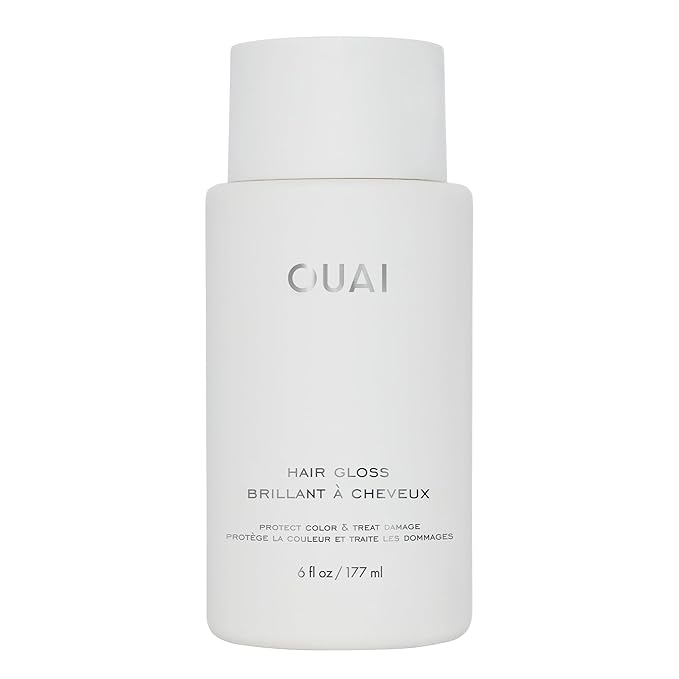 OUAI Hair Gloss - In-Shower Shiny Hair Treatment & Glaze with Frizz Control - Heat Protectant Infused with Hyaluronic Acid, Rice Water & Panthenol - Paraben, Phthalate & Sulfate Free (6 Oz)-VivaGrace Women