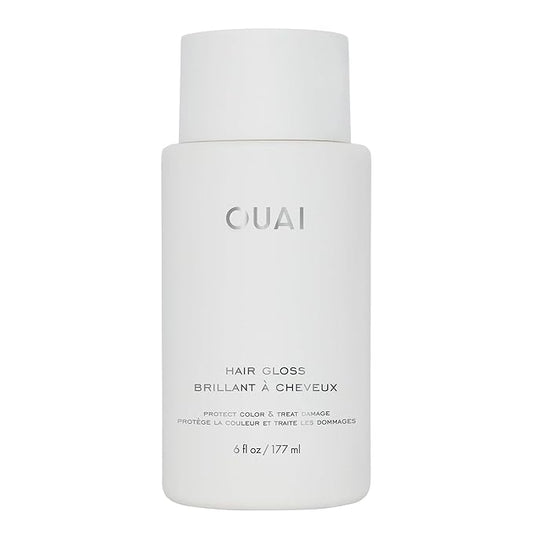 OUAI Hair Gloss - In-Shower Shiny Hair Treatment & Glaze with Frizz Control - Heat Protectant Infused with Hyaluronic Acid, Rice Water & Panthenol - Paraben, Phthalate & Sulfate Free (6 Oz)-VivaGrace Women