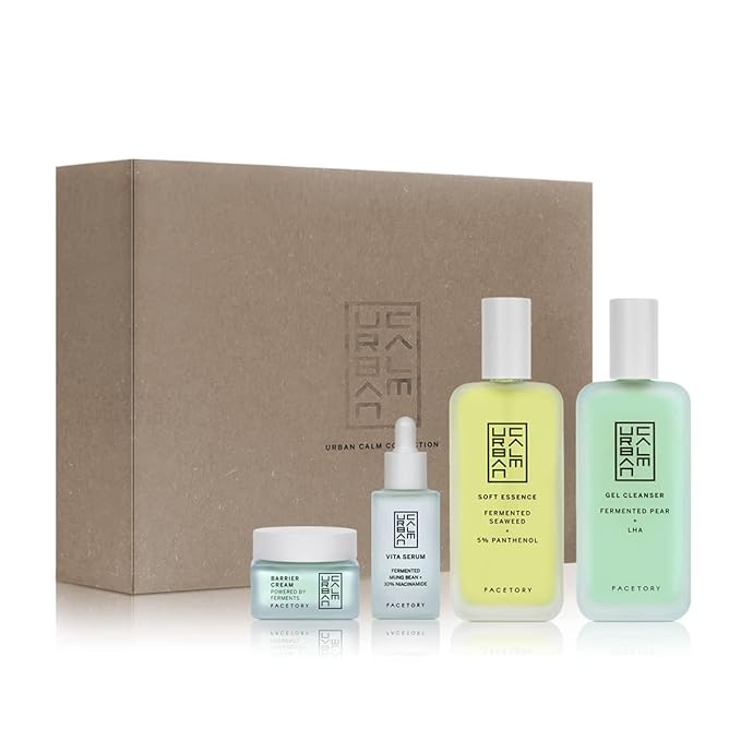 Urban Calm Collection Gift Set - Hydrating, Smoothing, Exfoliating, and Soothing Skincare Set for All Skin Types - Includes Fermented Skincare Products: Cleanser, Essence, Serum, and Cream-VivaGrace Women
