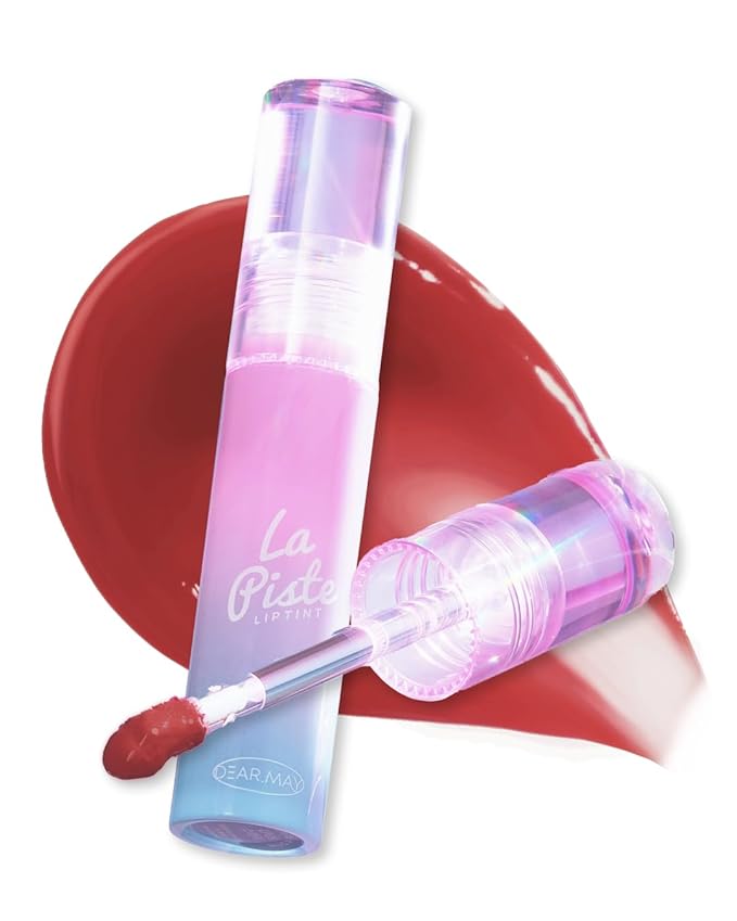 DEARMAY LA PISTE LIP TINT LP07 Falling 0.14 oz. long lasting lip stain with glossy finish and lightweight texture, non sticky, hydrating formula with no flaking and glassy vivid tint, korean makeup-VivaGrace Women