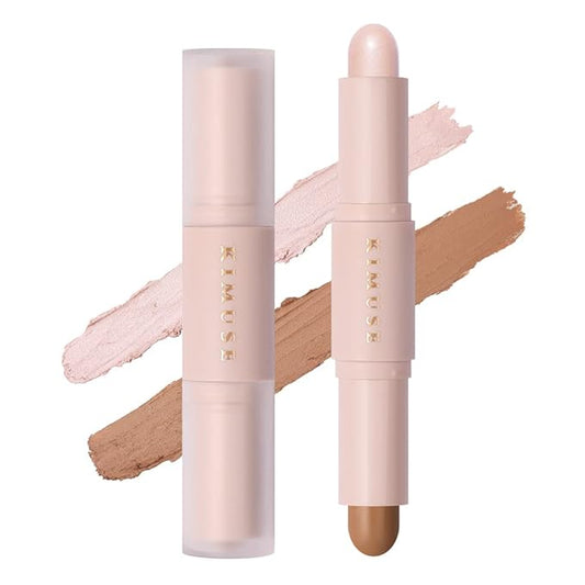 KIMUSE 2 Color Dual Cream , Highlight & Contour Bronzer Stick, Long Lasting & Waterproof Contour Sticks Kit for Light Skin Face Makeup-VivaGrace Women