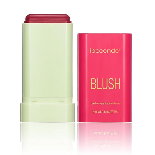 Multi-Use Makeup Blush Stick, 3-in-1 Cream Blush Stick Beauty Tinted Solid Blush Stick for Cheek/Eyes/Lips, Waterproof Moisturizer Stick, Suitable for All Skin (02# Hot Red)-VivaGrace Women