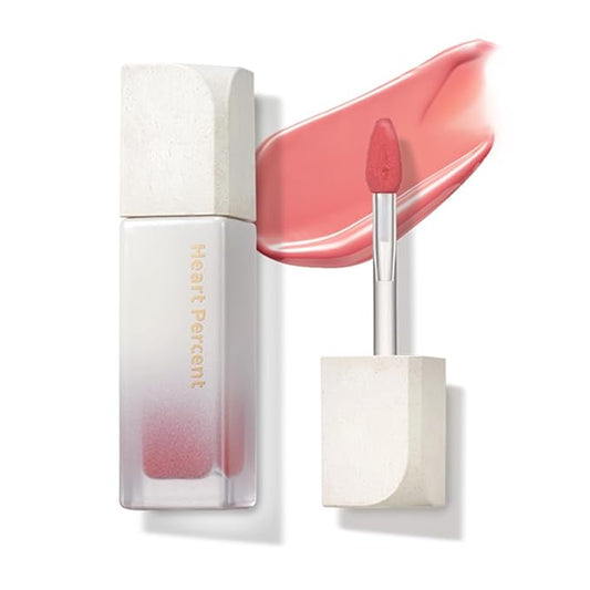 Heart Percent Dote On Mood Pure Glow Tint, Watery & Lightweight Moisturizing Lip Stain Long Lasting Liquid Lipstick 6.8g, #01. Peach Coral-VivaGrace Women