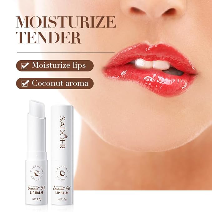 SADOER Coconut Oil Natural Moisturizing Lip Balm Moisturizing Lips Smooth And Elastic Lip Ointments-VivaGrace Women