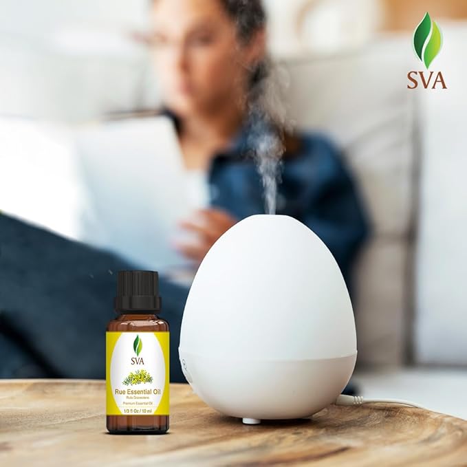 SVA Rue Essential Oil – 1/3 Fl Oz – 100% Natural Rue Oil - for Diffuser, Hair Care, Face, Skin Care, Aromatherapy, Scalp and Body Massage, Soap and Candle Making-VivaGrace Women