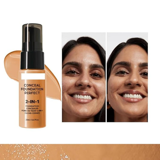 6 Colors Liquid Foundation Long-Lasting,Poreless Liquid Oil Concealer Foundation For All Skin Type,Waterproof & Sweat-Proof,Easy To Push Away,Flawless Finish Foundation,Balanced Skin Color-VivaGrace Women