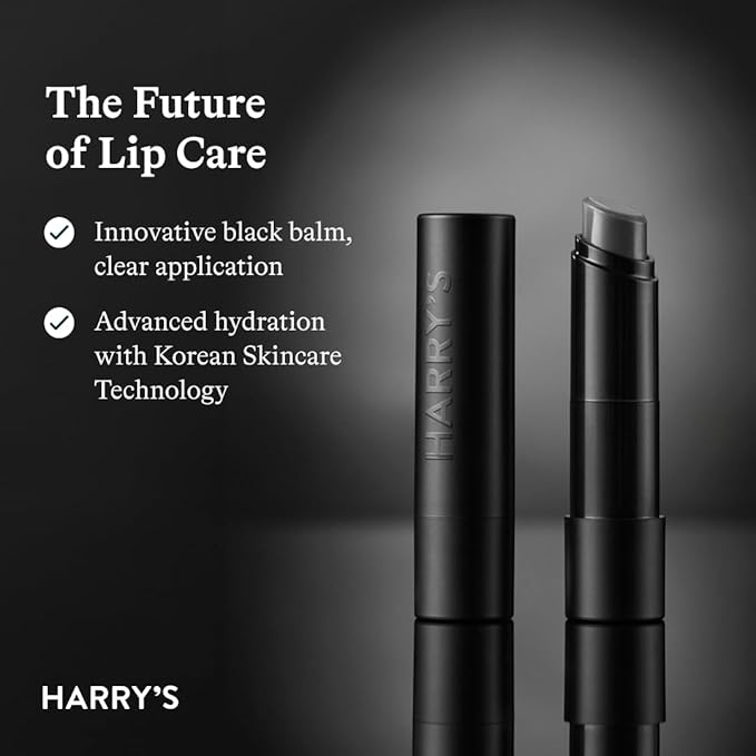Harry's Black Lip Balm for Men - Hydrating Men's Lip Balm with Natural Finish - Korean Skincare Technology with Meadowfoam Oil-VivaGrace Women
