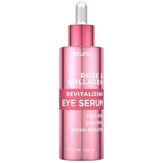 AZURE Rose & Collagen Revitalizing Eye Serum - Hydrating & Smoothing | Reduces Wrinkles, Fine Lines & Under Eye Bags | Minimize Signs of Aging | Made in Korea - 60mL-VivaGrace Women