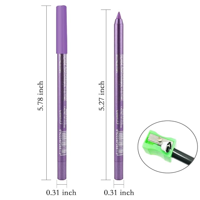 evpct Magic Purple Gel Eyeliner Pencil for Women Waterline Waterproof Smudge Proof Eye Makeup Liners, Purple Mascara Eye Liner Gel Liner Eyeliner with Sharpener delineador de ojos contra el agua 13