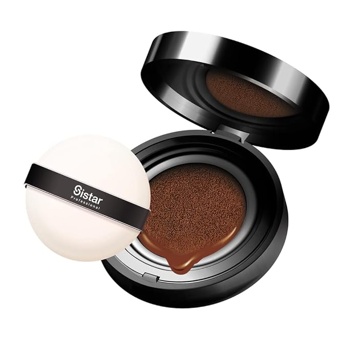 Sistar Skin Perfecting BB Cushion Full Coverage Long Lasting Natural Glow Foundation On The Go Case With Mirror (Mocha)-VivaGrace Women
