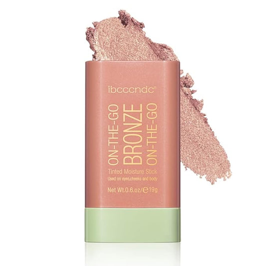 Cream Contour Stick, Face Shimmer Bronzer Stick, Blendable Natural Glow Highlighter Makeup Stick, Multi-Use Tinted Solid Moisturizer Stick,Body Face Illuminator Luminizer,02 Soft Glow-VivaGrace Women