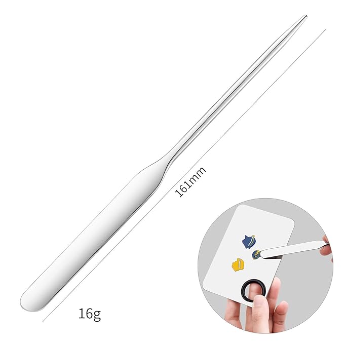 Foundation Spatula, 3-Pack Acrylic Nail Art Palette Oblique Round Head Stainless Steel Makeup Spatula for Woman Professional Facial Makeup Tools Makeup Mixing Palette-VivaGrace Women