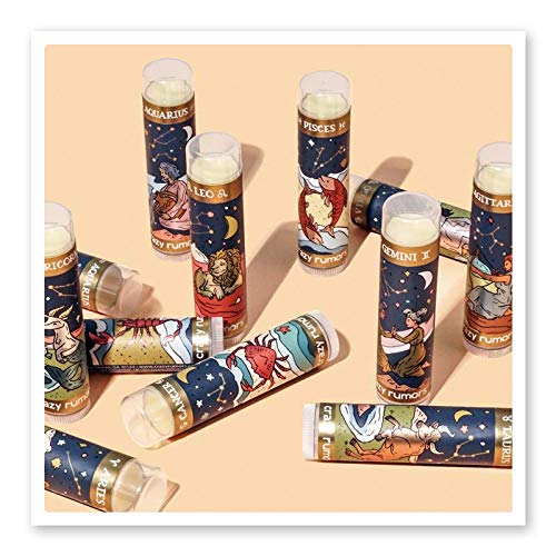 Crazy Rumors Aquarius Zodiac All Natural, Plant Based Lip Balm to Moisturize and Nourish your Lips - Air Blend (Vanilla Cream, Fresh Berry and Botanical Lavender)-VivaGrace Women