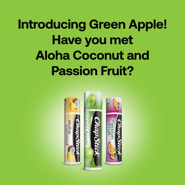 ChapStick Bulk Lip Balm Green Apple, Lip Care Tubes, 0.15 oz, 144 ct case-VivaGrace Women