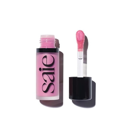 Saie Dew Blush - Lightweight Liquid Blush with a Blendable + Buildable Cream Finish - Dewy Cheek Tint with Doe Foot Wand Makeup Applicator - Cool Baby Pink Blush - Baby (.40 oz)-VivaGrace Women