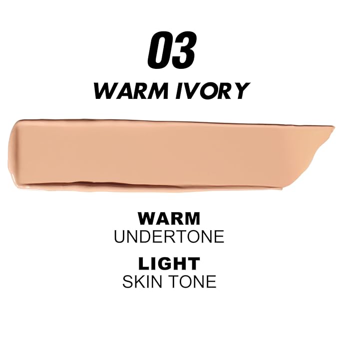FOCALLURE 2 Pcs Liquid Foundation, Skin Evolution Foundation + Concealer, Full Coverage Foundation Makeup, Durable, Waterproof, Oil-Control, Hides Wrinkles & Lines, Warm Ivory-VivaGrace Women