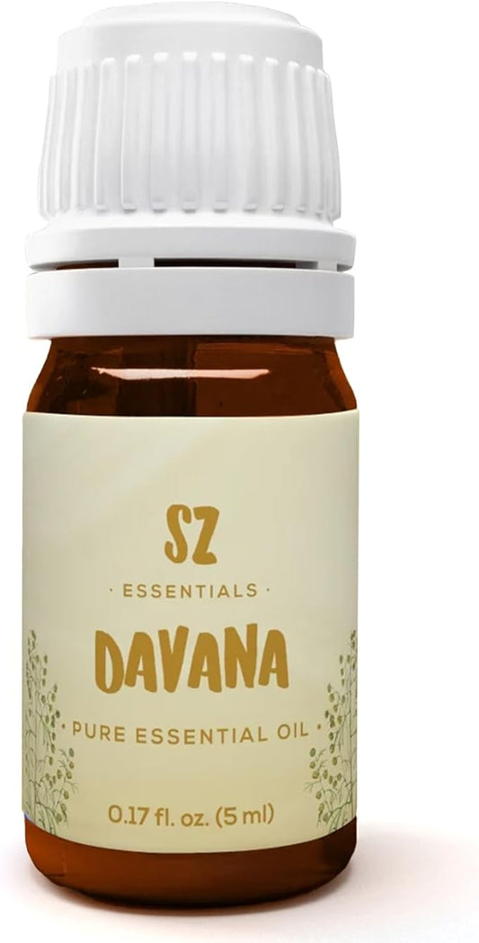 Davana Essential Oil - 100% Pure & Undiluted - Extracted from Artemisia Pallens- Sweet and Sour, Dried-Fruity, and Watermelon-Like Aroma Therapeutic Grade & Vegan - 0.17 oz (5 ml)-VivaGrace Women