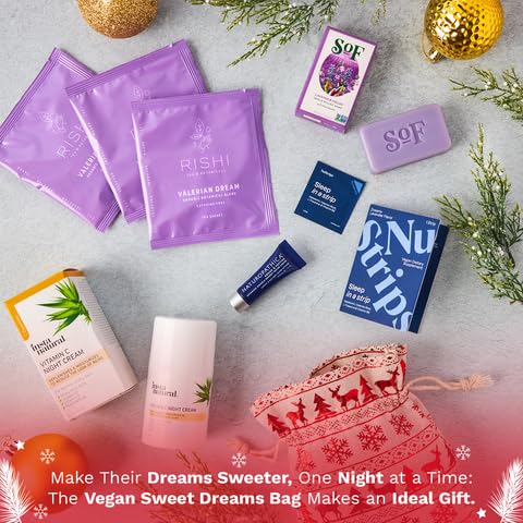Sweet Dreams Bag - Dreambox Night Time Beauty Set Collection Kit w Night Cream, Tea and Lavander Soap - Skin Care Collection for Vegan Lovers - Great Christmas Gift for Her, Women-VivaGrace Women