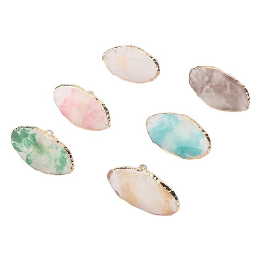 Nail Art Palette, 6pcs Wearable Soft Resin Nail Art Palette Ring, Resin Nail Art Palette Compatiable for Make-Up Beginners and Make-Up Schools-VivaGrace Women