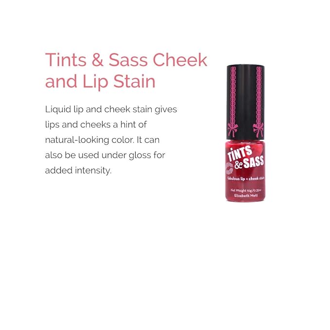 Elizabeth Mott Tints & Sass Lip and Cheek Stain – Long-Lasting Rosy Pink Tint for Lips & Cheeks, Natural Buildable Color, Smudge-Proof, Lightweight, Cruelty-Free Makeup for All Skin Tones (10g/0.35oz)-VivaGrace Women
