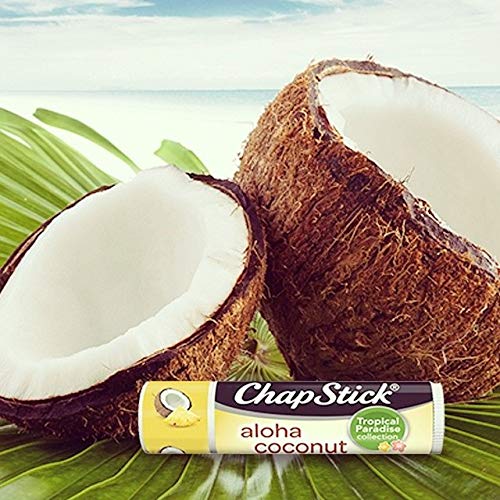Chapstick Limited Edition Tropical Paradise Collection Aloha Coconut Flavored Skin Protectant Lip Balm Tube - Great for Moisturizing & Hydrating Chapped, Cracked, Dry Lips â€“ 0.15oz Each, 12 Sticks-VivaGrace Women