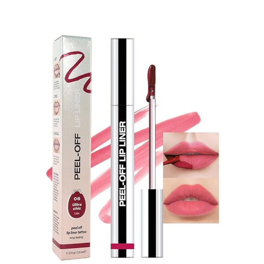 Matte Liquid Lip Stain Peel Off Lip Liner Tattoo - Pinkish Red, Waterproof Smudge-Proof Lip Gloss, Long-Lasting Non-Stick Cup Formula, Natural Peel Off Design for All Skin Types #6-VivaGrace Women