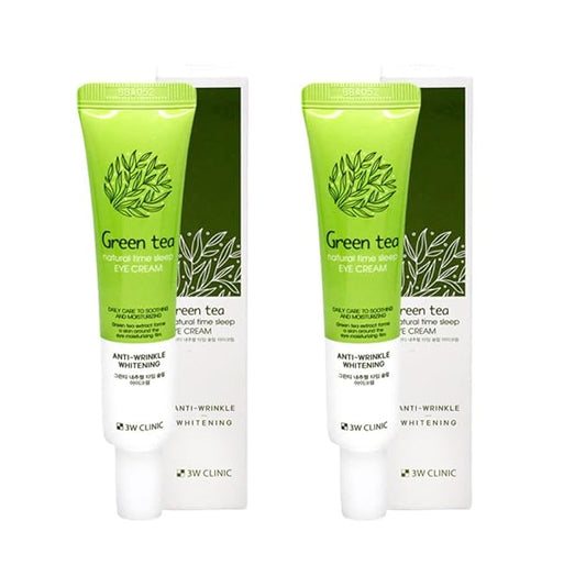 Natural Time Sleep Eye Cream-Under Eye Cream for Fine Lines, Eye Cream for Wrinkles, 2.7fl.oz. (Pack of 2) (GREEN TEA)-VivaGrace Women