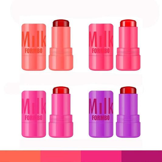Cooling Water Jelly Tint Blush Makeup Blush Stick 3-in-1 Lip and Cheek Tint Stain Jelly Blush Multi-use Clear Glossy Gel Blush,0.18 Oz (4 Colors, 0.18 Oz)-VivaGrace Women