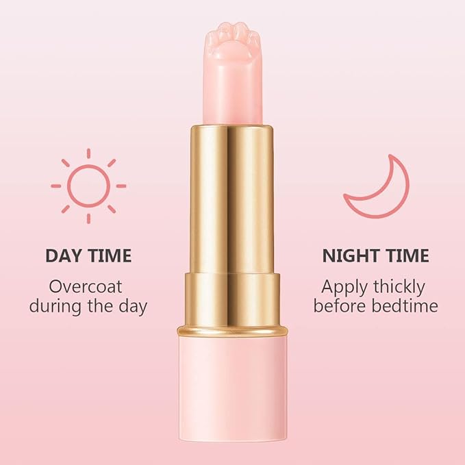 2PCS Thermochromic Lip Balm,Cat Paw Shaped Color Changing Lip Balm, Mini Cute Moisturizing Lip Balm, Long Lasting Lip Balm for Dry Lips Temperature Change Fruit Jelly Lipstick for Female Student-VivaGrace Women