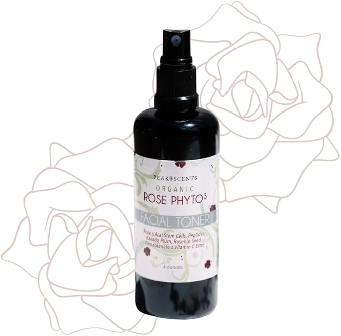 Organic Phyto³ Rose Water Facial Toner Spray - Pure Rosewater for Face, with Acaí and Herbal Extracts - Eco-Friendly and Vegan - Hydrating Rose Water Organic Face Spray (4 oz)-VivaGrace Women