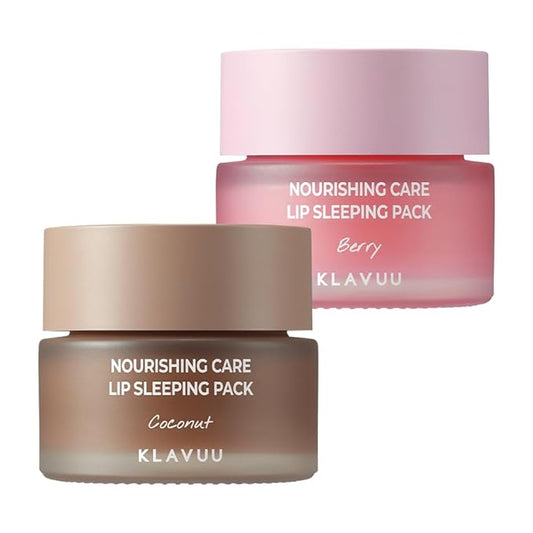 Klavuu Nourishing Care Lip Sleeping Pack (Coconut & Berry) - Overnight Exfoliating & Nourishing Lip Treatment Balm for Dry Lips - Natural Moisturizing Lip Oil with - Lip Balm to Repair & Protect Lips-VivaGrace Women