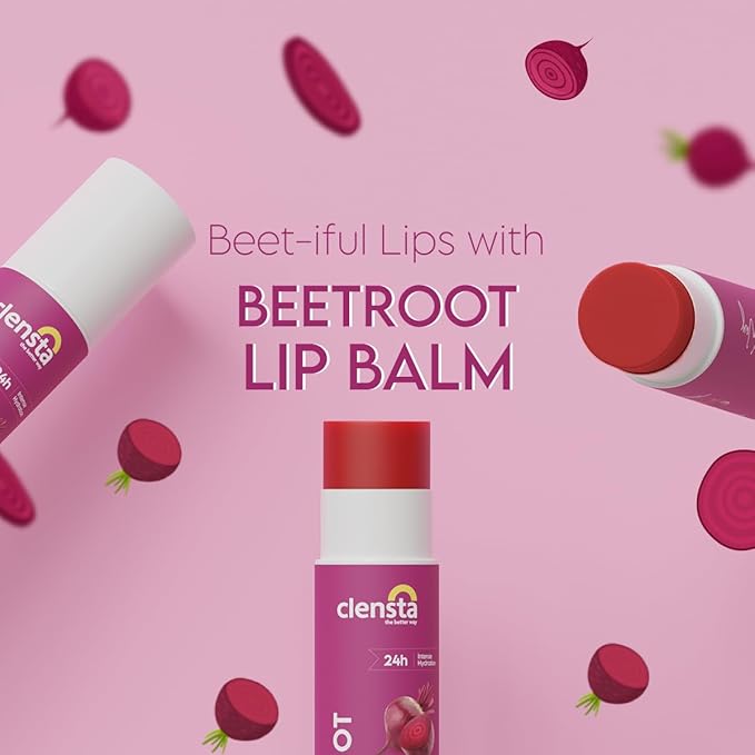 Clensta Beetroot SPF 30 Tinted Lip Balm | Hydrating & Moisturizing Lip Care with Hyaluronic Acid | Broad Spectrum Lip Sunscreen | 4.5g-VivaGrace Women