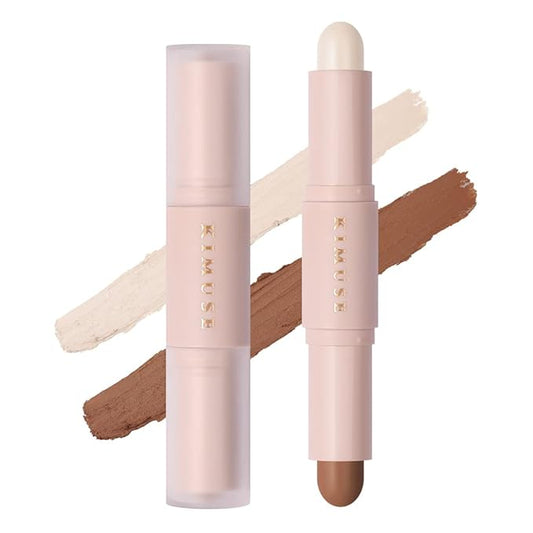KIMUSE 2 Color Dual Cream Contour Stick, Highlight & Contour Bronzer Stick, Long Lasting & Waterproof Contour Sticks Kit for Light Skin Face Makeup-VivaGrace Women