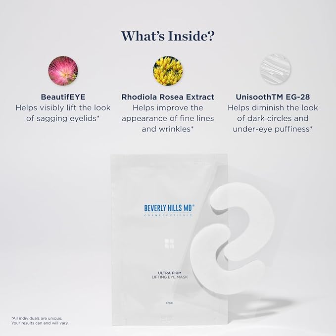 Ultra Firm Lifting Eye Mask- Visibly Lift, Tighten, Contour Eye Area for Wrinkles, Dark Circles- Skin Smoothing & Brightening- Visibly Reduce Signs of Aging w/Rhodiola Rosea Extract-VivaGrace Women