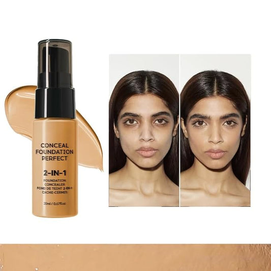 6 Colors Liquid Foundation Long-Lasting,Poreless Liquid Oil Concealer Foundation For All Skin Type,Waterproof & Sweat-Proof,Easy To Push Away,Flawless Finish Foundation,Balanced Skin Color-VivaGrace Women