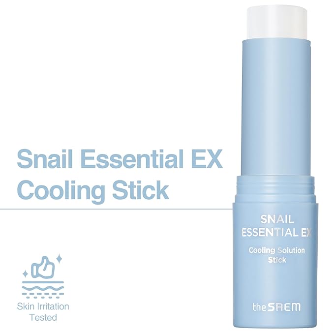 THESAEM Snail Essential EX Cooling Solution Stick Balm – Under Eye Depuffing & Soothing – Face & Eye Serum Treatment – With Snail Collagen & Aquaxyl for Moist Glow, 0.38oz.-VivaGrace Women